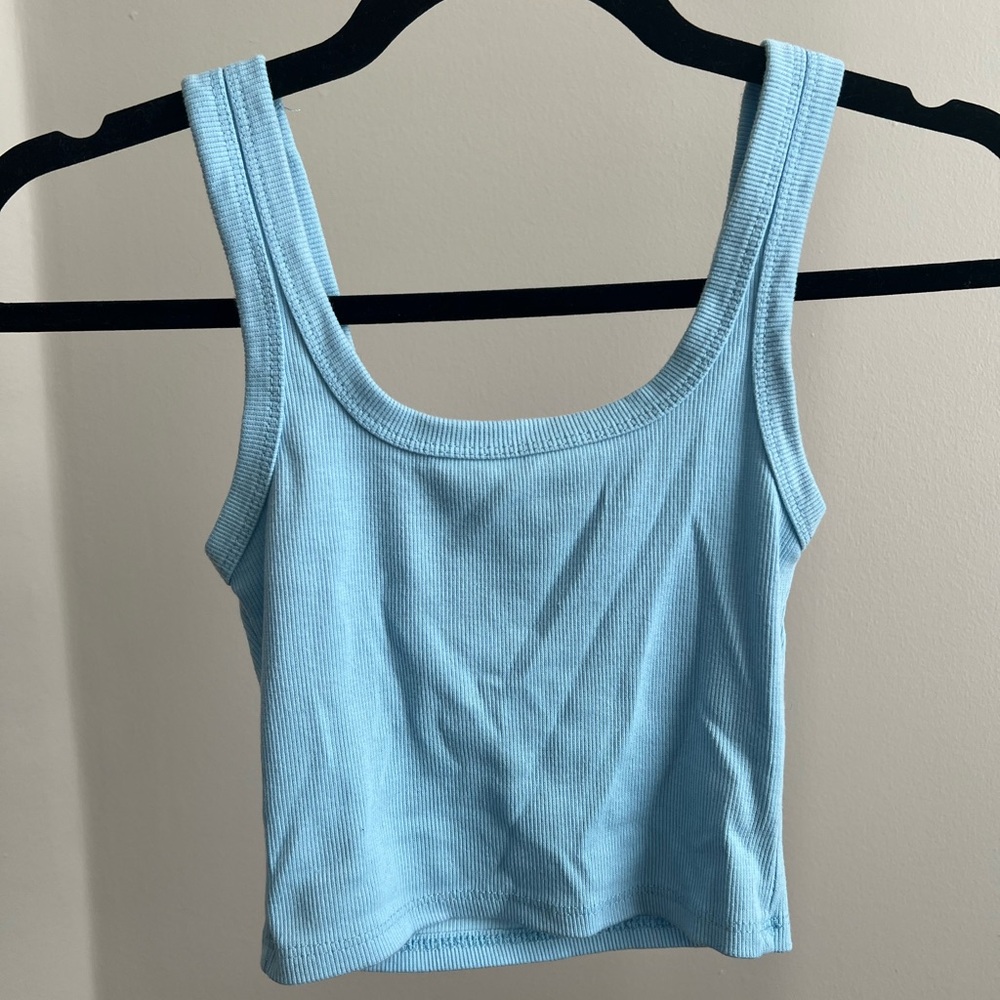 light blue scoop neck tank